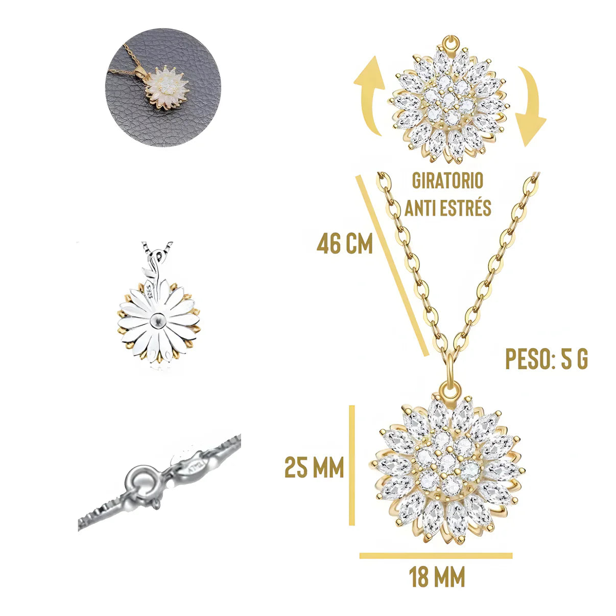 Collar Girasol Giratorio + Caja Premiun Gratis