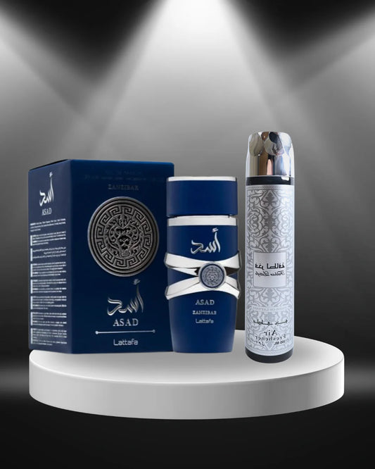 ASAD ZANZIBAR DE LATAFFA 100ML + SPLASH FAKHAR SILVER 250ML (GRATIS)