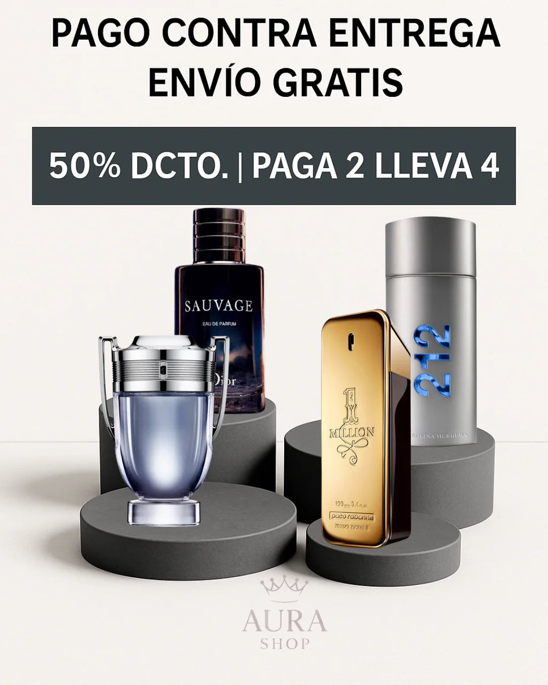 Paga 2 Lleva 4(One million+212 Men NYC+Sauvage+Invictus)