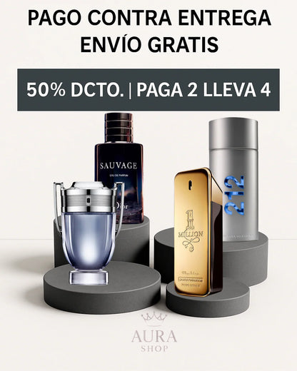 Paga 2 Lleva 4(One million+212 Men NYC+Sauvage+Invictus)