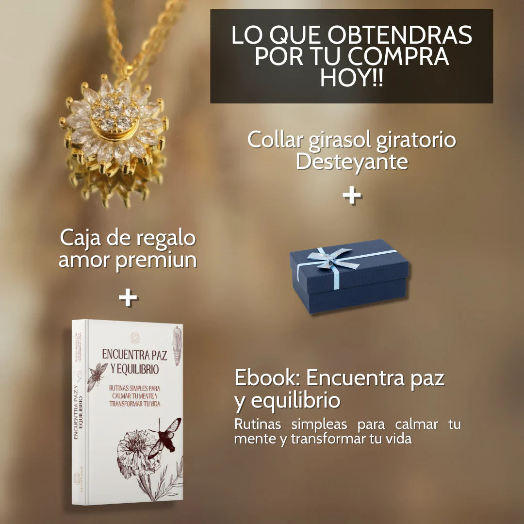 Collar Girasol Giratorio + Caja Premiun Gratis